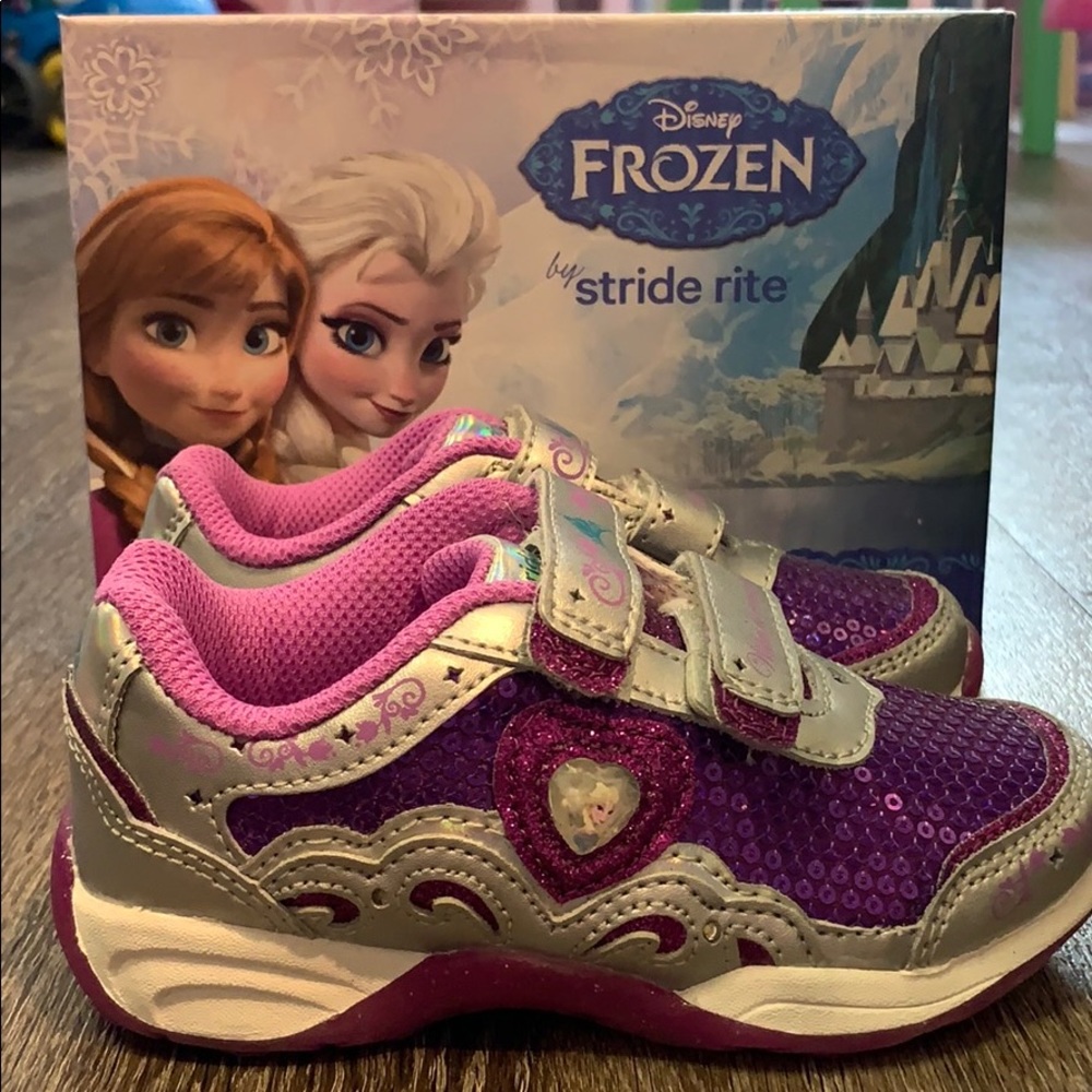 Disney Frozen Anna Elsa Stride Rite 9W Purple Pink
